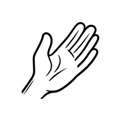 Obraz premium Open Hand Outline with Transparent Background Simple Gesture