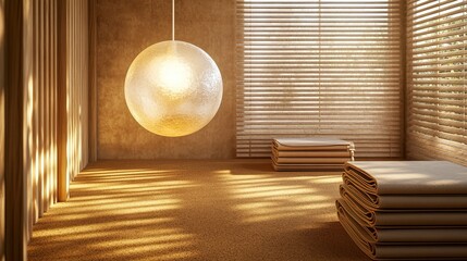 A cozy yoga room with cork flooring