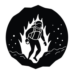 scuba diver exploring an underwater cave