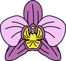 flat icon of Thai orchid