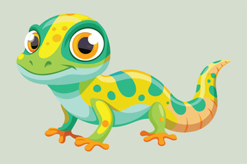 Vector illustration of colorful geckos.
