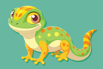 Vector illustration of colorful geckos.
