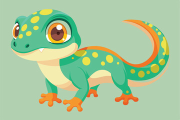 Vector illustration of colorful geckos.