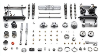 Obraz premium Assembly of Mechanical Parts and Components for Engineering and Manufacturing Applications