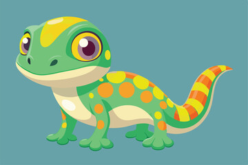 Vector illustration of colorful geckos.