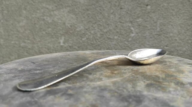 Old silver-plated spoon. Spoon under the brand - art krupp berndorf. Antique spoon. collecting