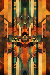 Intricate Geometric Patterns in Bold Earth Tones, Generative AI