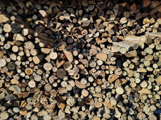 Captivating Texture of Natural Wood Logs Stacked Creatively