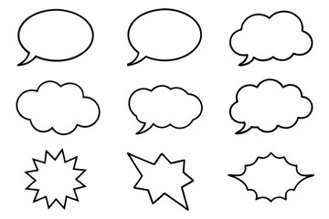 Speech bubble design styles unique modern line art