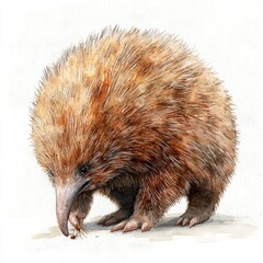 Fototapeta premium Cute Echidna foraging in natural habitat with detailed texture and color