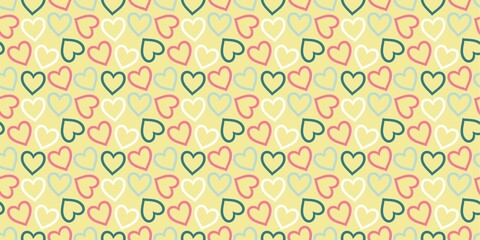 Charming Heart Pattern on a Pastel Yellow Background