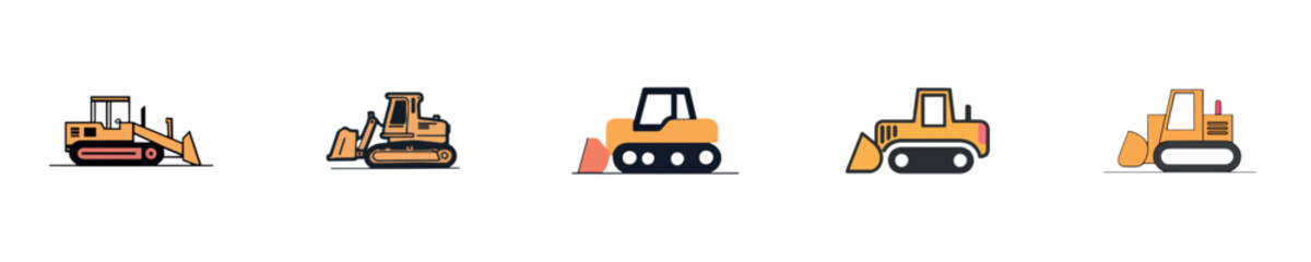Naklejka premium Construction Machinery Lineup