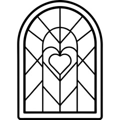 Heart-Shaped Frost on Glass &ndash; Minimalist Line Art