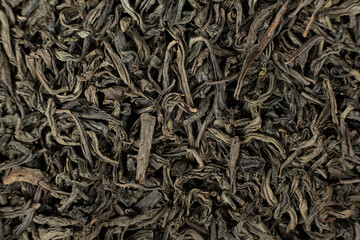 Loose leaf black tea, macro texture top view