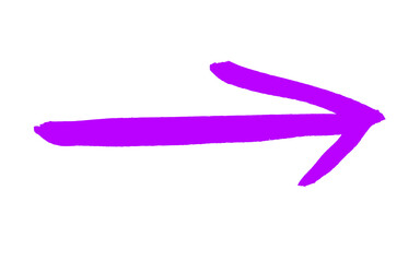 Pfeil Zeichnung gemalt mit einem Pinsel in lila