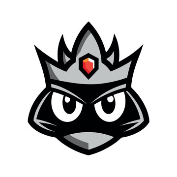 recommend clip art: Angry cartoon king character logo design.