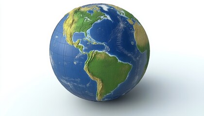 Naklejka premium Digital World Globe, Concept of Global Network, Connectivity, Hologram Earth on White Background