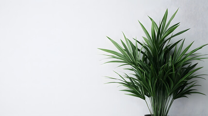 Fototapeta premium Indoor plant arrangement on pure white background minimalist design home decor vertical view