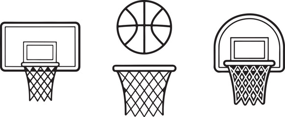 Set basketball hoop sport icon vector design templates modern and simple collection © MD.Kawsar Hossan