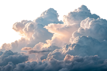 Cloud formation with soft light at sunset, vibrant colors visible