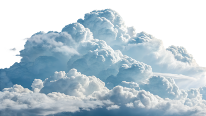 Fluffy white clouds floating in a clear sky during daytime