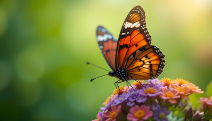 Obraz premium Beautiful butterfly on flower