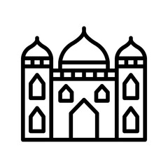 Obraz premium Mosque icon vector image. Suitable for mobile apps, web apps and print media.