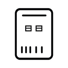 Fototapeta premium Simple Rounded Square with Horizontal and Vertical Line Segments Design Icon