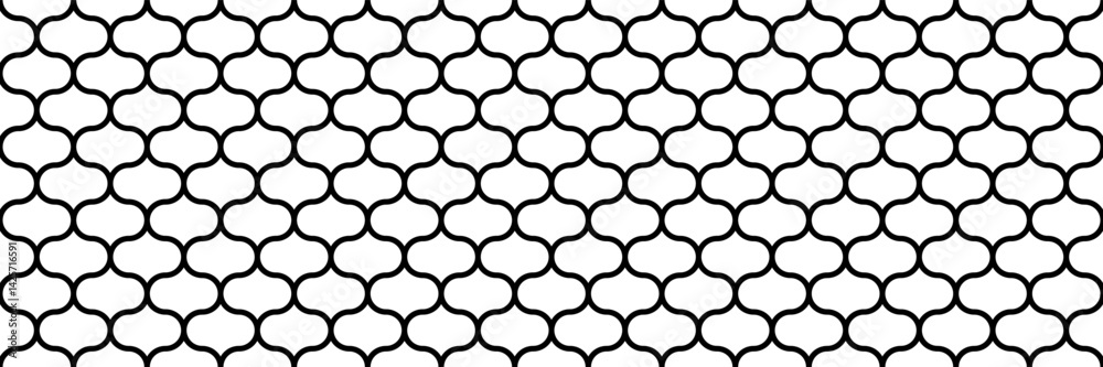 Poster horizontal outline trendy black and white geometric shapes design for pattern and background.