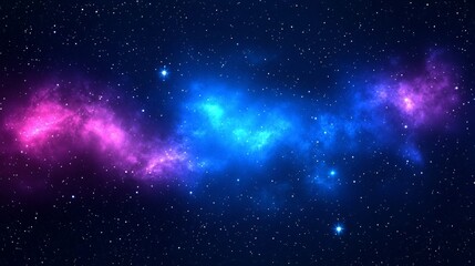 Naklejka premium Cosmic Nebula, Swirling Colors, Starry Background. Abstract Space Art Concept Illustration.