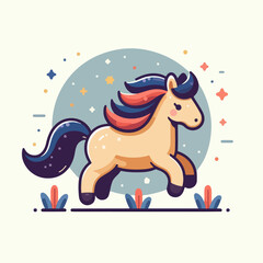 Fototapeta premium christmas card with horse