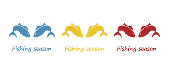 Fishing season icon on white background, vector illustration