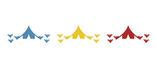 camping icon on white background, vector illustration