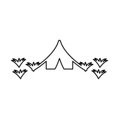 camping icon on white background, vector illustration