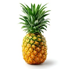 Fototapeta premium A vibrant image of a fresh, ripe pineapple isolated on a clean white background