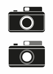 Minimalist Camera Icon Set  Line Art and Solid Fill Photography Symbols in Vector Style