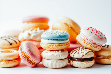 Obraz premium Colorful Macarons Dessert Variety