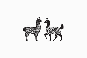 Llama animal vector silhouette image adobe illustrator. eps