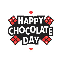 Lettering Happy Chocolate Day With Some Elements Vector Illustration
