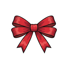 ai174530358233_13.epsVintage-style red ribbon bow illustration in a hand-drawn sketch design. Perfect for holiday decorations, gift packaging, greeting cards, wedding invitations, and festive graphic 