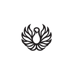 Monochrome Dove Silhouette on Plain Background