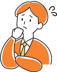 困っている/焦っている人　スーツの男性のイラスト
