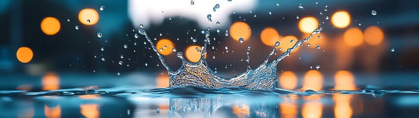 Splashing Water Night City