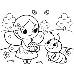 cute fairy coloring pages for kids