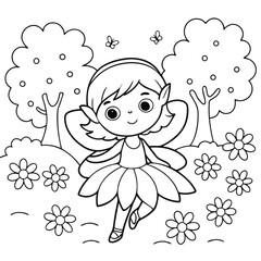 cute fairy coloring pages for kids