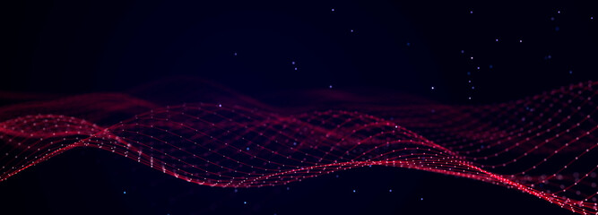 Digital technology background. Network connection dots and lines. Futuristic background for presentation design. 3d