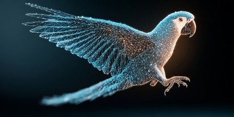 Abstract Holographic Parrot in Digital Flight A Representation of Technology and Innovation