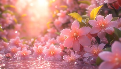 Spring Blossoms, Water, Sunlight