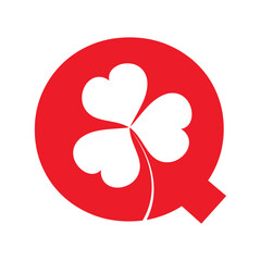 Clover leaf Logo combine with letter Q vector template