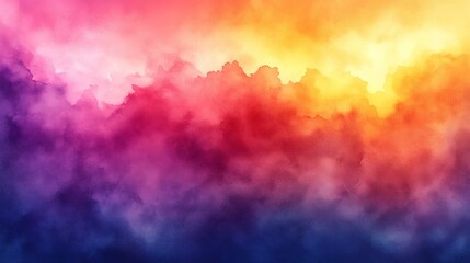 Naklejka premium Abstract watercolor background with bright rainbow gradient, colorful blend of blue, purple, pink, red, orange, and yellow